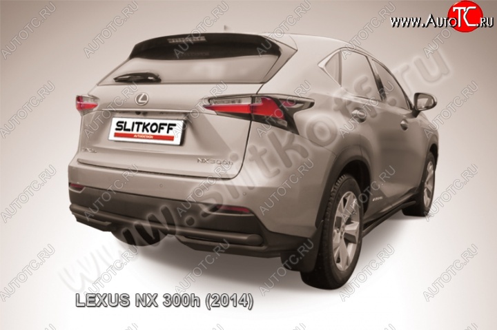 7 849 р. Защита заднего бампера из трубы d57 Slitkoff  Lexus NX300h  Z10 (2014-2017) дорестайлинг (Цвет: серебристый)  с доставкой в г. Краснодар