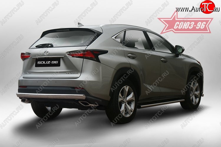 15 434 р. Защита заднего бампера Souz-96 рестайлинг (овал 75х42) Lexus NX300h Z10 дорестайлинг (2014-2017)  с доставкой в г. Краснодар