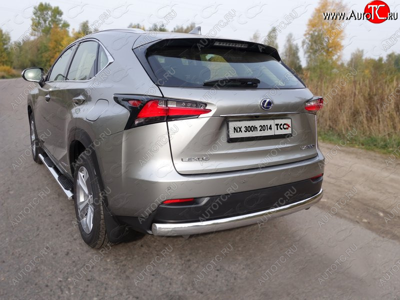 22 799 р. Защита заднего бампера (овальная) ТСС (нержавейка d75х42 мм) Lexus NX300h Z10 дорестайлинг (2014-2017)  с доставкой в г. Краснодар