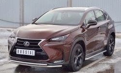 14 949 р. Защита переднего бампера (2 трубыØ42 мм, нержавейка) SLITKOFF Lexus NX200 Z10 дорестайлинг (2014-2017)  с доставкой в г. Краснодар. Увеличить фотографию 2