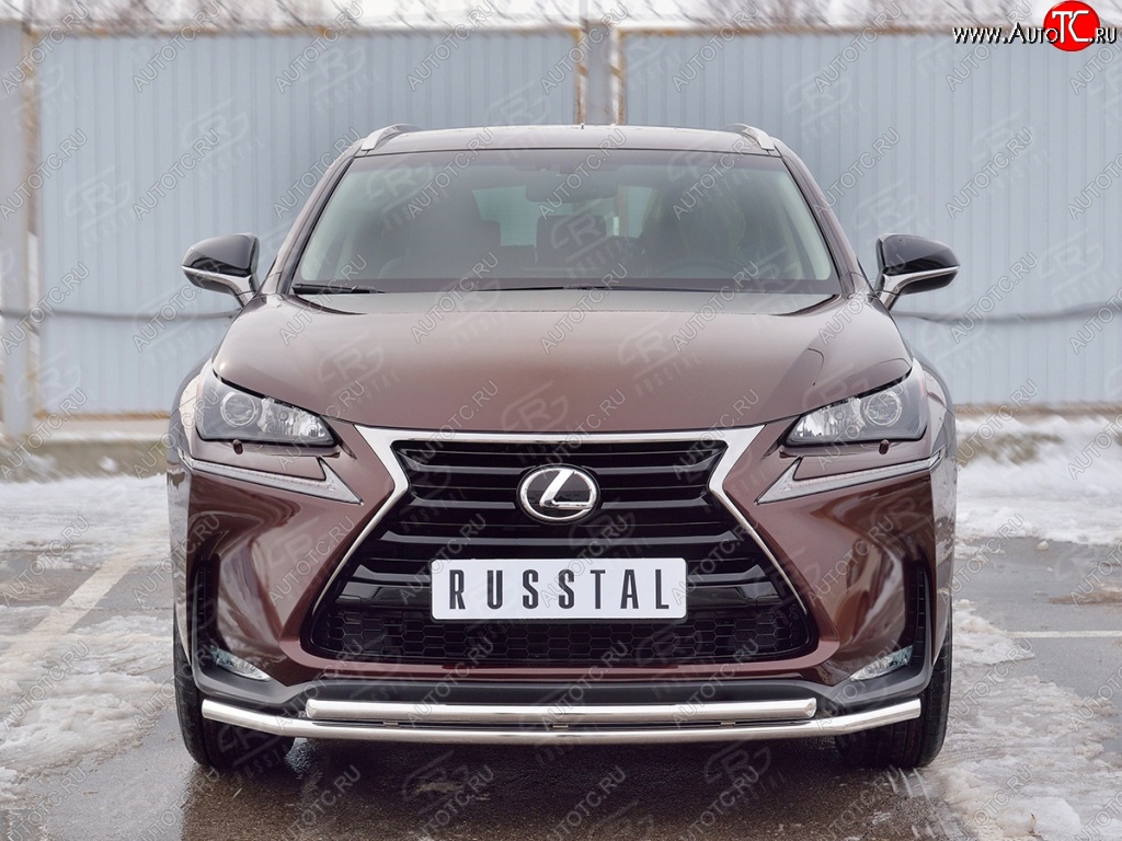 14 949 р. Защита переднего бампера (2 трубыØ42 мм, нержавейка) SLITKOFF Lexus NX200 Z10 дорестайлинг (2014-2017)  с доставкой в г. Краснодар