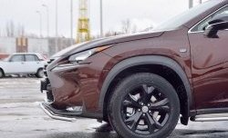 16 499 р. Защита переднего бампера (Ø42 мм, волна, нержавейка) SLITKOFF  Lexus NX200  Z10 (2014-2017) дорестайлинг  с доставкой в г. Краснодар. Увеличить фотографию 3