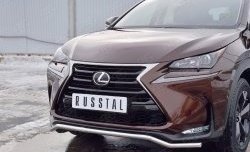 16 499 р. Защита переднего бампера (Ø42 мм, волна, нержавейка) SLITKOFF  Lexus NX200  Z10 (2014-2017) дорестайлинг  с доставкой в г. Краснодар. Увеличить фотографию 4