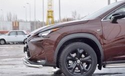 20 849 р. Защита переднего бампера (2 трубыØ63 и 42 мм, нержавейка) SLITKOFF  Lexus NX200  Z10 (2014-2017) дорестайлинг  с доставкой в г. Краснодар. Увеличить фотографию 3