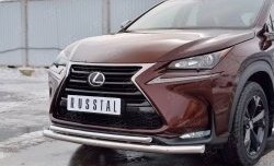 20 849 р. Защита переднего бампера (2 трубыØ63 и 42 мм, нержавейка) SLITKOFF  Lexus NX200  Z10 (2014-2017) дорестайлинг  с доставкой в г. Краснодар. Увеличить фотографию 4