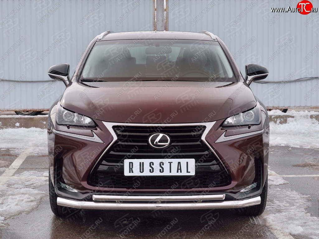 20 849 р. Защита переднего бампера (2 трубыØ63 и 42 мм, нержавейка) SLITKOFF  Lexus NX200  Z10 (2014-2017) дорестайлинг  с доставкой в г. Краснодар