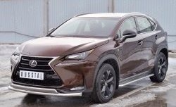 21 349 р. Защита переднего бампера (2 трубыØ63 и 75х42 мм, нержавейка) Russtal Lexus NX200 Z10 дорестайлинг (2014-2017)  с доставкой в г. Краснодар. Увеличить фотографию 2