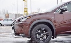 21 349 р. Защита переднего бампера (2 трубыØ63 и 75х42 мм, нержавейка) Russtal Lexus NX200 Z10 дорестайлинг (2014-2017)  с доставкой в г. Краснодар. Увеличить фотографию 3