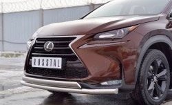 21 349 р. Защита переднего бампера (2 трубыØ63 и 75х42 мм, нержавейка) Russtal Lexus NX200 Z10 дорестайлинг (2014-2017)  с доставкой в г. Краснодар. Увеличить фотографию 4