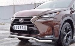 18 799 р. Защита переднего бампера (Ø63 мм волна, нержавейка) SLITKOFF  Lexus NX200  Z10 (2014-2017) дорестайлинг  с доставкой в г. Краснодар. Увеличить фотографию 4