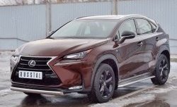 11 249 р. Защита переднего бампера (Ø75х42 мм, нержавейка) Russtal Lexus NX200 Z10 дорестайлинг (2014-2017)  с доставкой в г. Краснодар. Увеличить фотографию 2