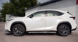 23 949 р. Защита порогов из круглой трубы диаметром 63 мм SLITKOFF Lexus NX200 Z10 дорестайлинг (2014-2017)  с доставкой в г. Краснодар. Увеличить фотографию 2