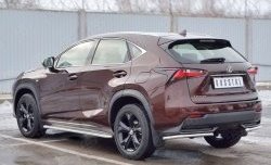 15 999 р. Защита заднего бампера (Ø42 мм уголки, нержавейка) SLITKOFF  Lexus NX200  Z10 (2014-2017) дорестайлинг  с доставкой в г. Краснодар. Увеличить фотографию 2