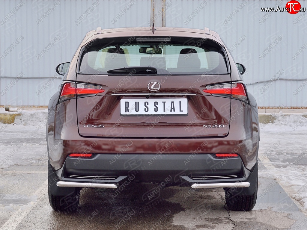 15 999 р. Защита заднего бампера (Ø42 мм уголки, нержавейка) SLITKOFF  Lexus NX200  Z10 (2014-2017) дорестайлинг  с доставкой в г. Краснодар