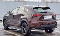 14 699 р. Защита заднего бампера (Ø63 мм уголки, нержавейка) SLITKOFF Lexus NX200 Z10 дорестайлинг (2014-2017)  с доставкой в г. Краснодар. Увеличить фотографию 2