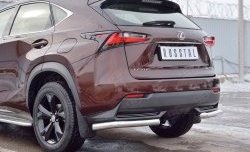 14 699 р. Защита заднего бампера (Ø63 мм уголки, нержавейка) SLITKOFF Lexus NX200 Z10 дорестайлинг (2014-2017)  с доставкой в г. Краснодар. Увеличить фотографию 4