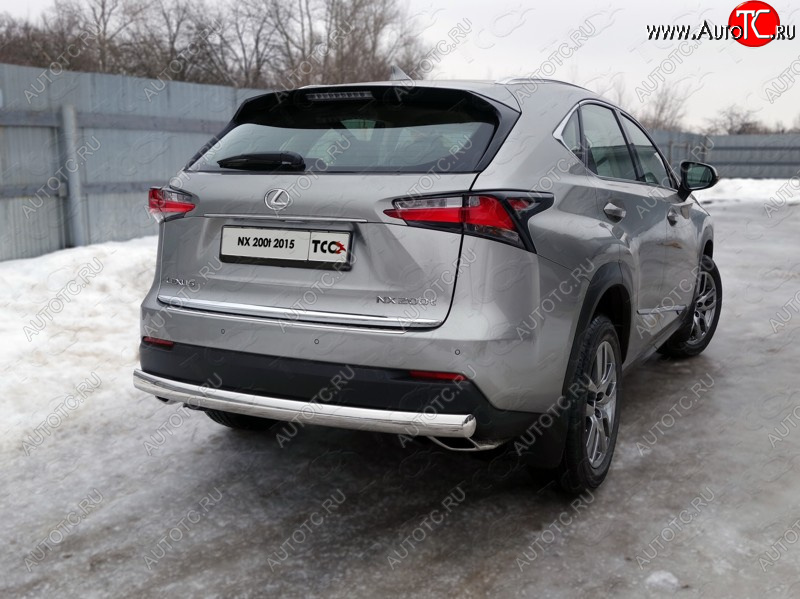 23 599 р. Защита заднего бампера (овальная) ТСС (нержавейка d75х42 мм)  Lexus NX200  Z10 (2014-2017) дорестайлинг  с доставкой в г. Краснодар