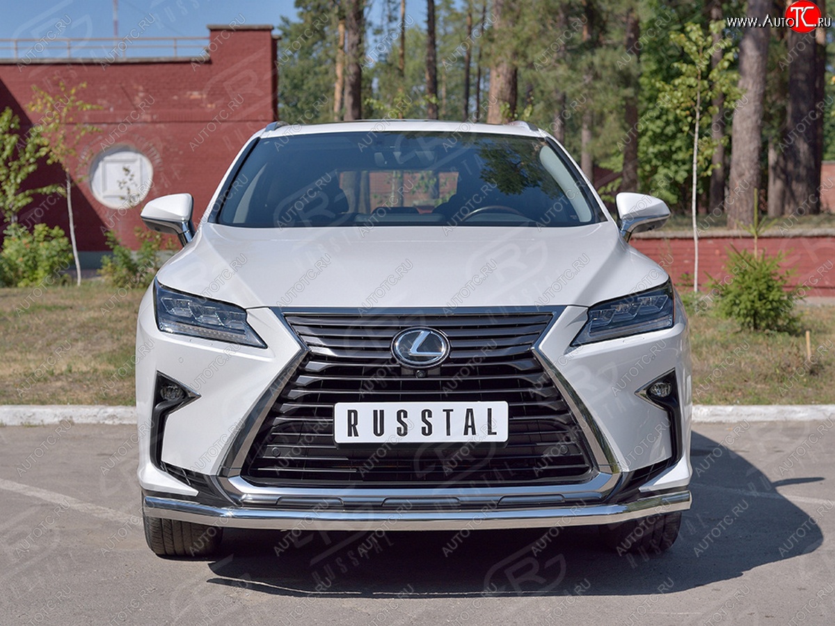 21 399 р. Защита переднего бампера (Ø63 мм, нержавейка, кроме F-Sport) SLITKOFF  Lexus RX350L  AL20 (2017-2022) дорестайлинг, рестайлинг  с доставкой в г. Краснодар