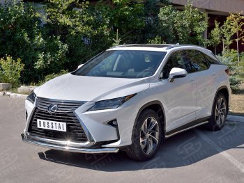 21 399 р. Защита переднего бампера (Ø63 мм, нержавейка, кроме F-Sport) SLITKOFF  Lexus RX350L  AL20 (2017-2022) дорестайлинг, рестайлинг  с доставкой в г. Краснодар. Увеличить фотографию 2