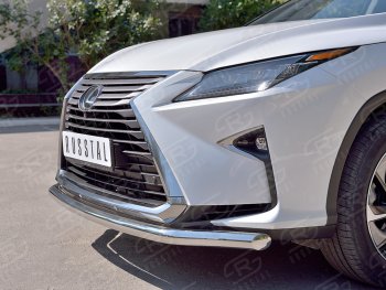 21 399 р. Защита переднего бампера (Ø63 мм, нержавейка, кроме F-Sport) SLITKOFF  Lexus RX350L  AL20 (2017-2022) дорестайлинг, рестайлинг  с доставкой в г. Краснодар. Увеличить фотографию 4