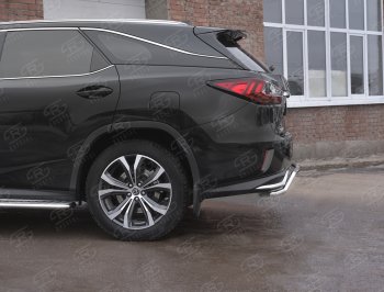 17 499 р. Защита заднего бампера (Ø42 мм волна, нержавейка, NOT F-SPORT) SLITKOFF Lexus RX350L AL20 рестайлинг (2019-2022)  с доставкой в г. Краснодар. Увеличить фотографию 3