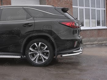 22 499 р. Защита заднего бампера (Ø63 и 42 мм, нержавейка, NOT F-SPORT) SLITKOFF Lexus RX350L AL20 рестайлинг (2019-2022)  с доставкой в г. Краснодар. Увеличить фотографию 3