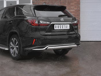 12 949 р. Защита заднего бампера (Ø75х42 мм, нержавейка, NOT F-SPORT) Russtal  Lexus RX350L  AL20 (2017-2022) дорестайлинг, рестайлинг  с доставкой в г. Краснодар. Увеличить фотографию 2