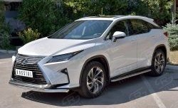 21 699 р. Защита переднего бампера (2 трубыØ63 и 42 мм, нержавейка) SLITKOFF  Lexus RX  200T (2015-2017) AL20 дорестайлинг  с доставкой в г. Краснодар. Увеличить фотографию 2