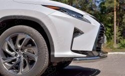 21 699 р. Защита переднего бампера (2 трубыØ63 и 42 мм, нержавейка) SLITKOFF  Lexus RX  200T (2015-2017) AL20 дорестайлинг  с доставкой в г. Краснодар. Увеличить фотографию 3