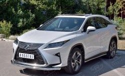 18 799 р. Защита переднего бампера (Ø63 мм, нержавейка) SLITKOFF  Lexus RX  200T (2015-2017) AL20 дорестайлинг  с доставкой в г. Краснодар. Увеличить фотографию 2