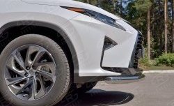 18 799 р. Защита переднего бампера (Ø63 мм, нержавейка) SLITKOFF  Lexus RX  200T (2015-2017) AL20 дорестайлинг  с доставкой в г. Краснодар. Увеличить фотографию 3