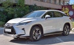 15 649 р. Защита переднего бампера (Ø75х42 мм, нержавейка) Russtal Lexus RX 200T AL20 дорестайлинг (2015-2017)  с доставкой в г. Краснодар. Увеличить фотографию 2