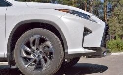 15 649 р. Защита переднего бампера (Ø75х42 мм, нержавейка) Russtal Lexus RX 200T AL20 дорестайлинг (2015-2017)  с доставкой в г. Краснодар. Увеличить фотографию 3