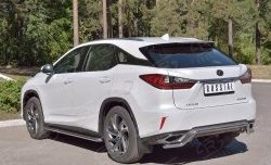 18 999 р. Защита заднего бампера (Ø42 мм волна, нержавейка) SLITKOFF  Lexus RX  200T (2015-2017) AL20 дорестайлинг  с доставкой в г. Краснодар. Увеличить фотографию 2