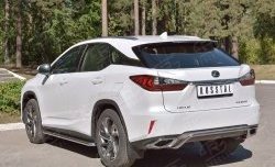 19 999 р. Защита заднего бампера диаметром 63 мм с изгибом SLITKOFF  Lexus RX  200T (2015-2017) AL20 дорестайлинг  с доставкой в г. Краснодар. Увеличить фотографию 2