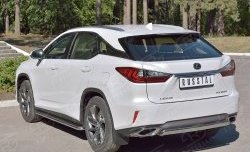 15 649 р. Защита заднего бампера (Ø75x42 мм, нержавейка) Russtal Lexus RX 200T AL20 дорестайлинг (2015-2017)  с доставкой в г. Краснодар. Увеличить фотографию 2