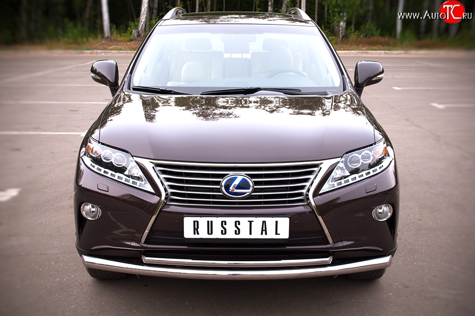 17 999 р. Защита переднего бампера (2 трубыØ63 и 42 мм, нержавейка) SLITKOFF Lexus RX350 AL10 дорестайлинг (2008-2012)  с доставкой в г. Краснодар