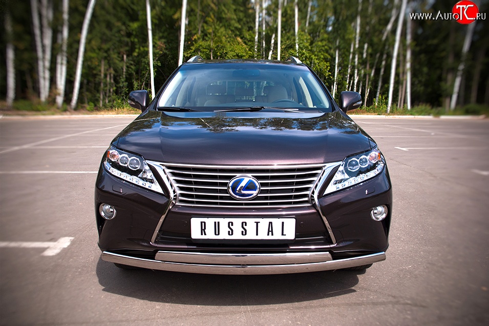 24 999 р. Защита переднего бампера (2 трубыØ75х42 мм, нержавейка) Russtal Lexus RX270 AL10 дорестайлинг (2010-2012)  с доставкой в г. Краснодар