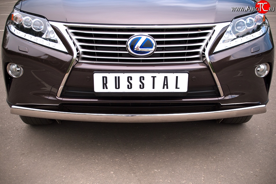 11 249 р. Защита переднего бампера (Ø75х42 мм, нержавейка) Russtal  Lexus RX270  AL10 - RX450H  AL10  с доставкой в г. Краснодар