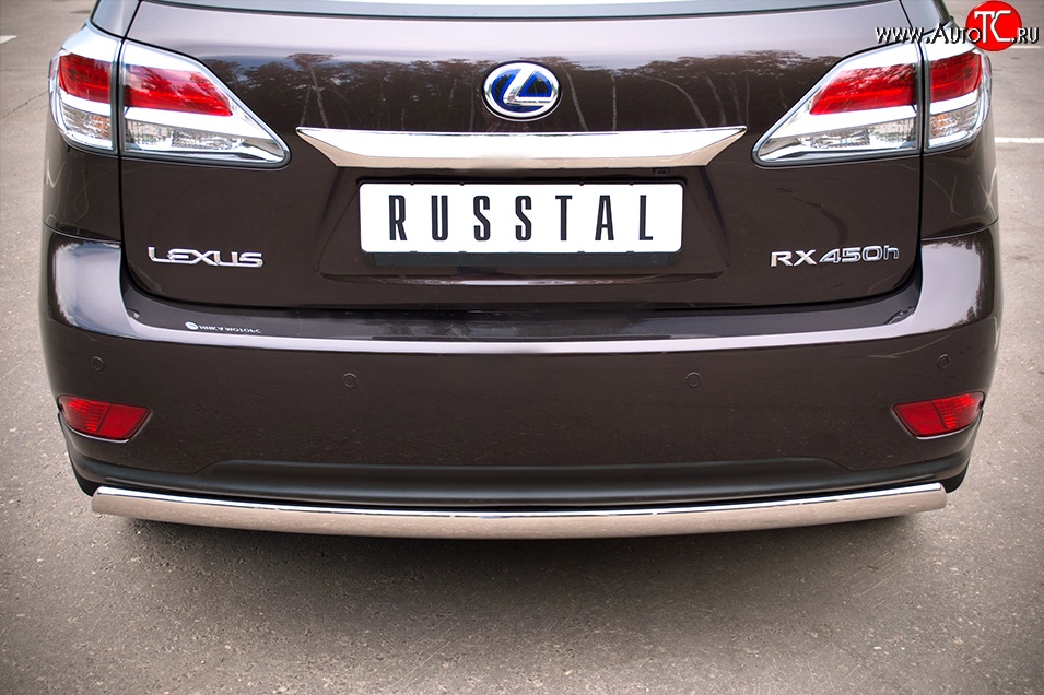 16 849 р. Защита заднего бампера (Ø75x42 мм, нержавейка) Russtal Lexus RX350 AL10 дорестайлинг (2008-2012)  с доставкой в г. Краснодар