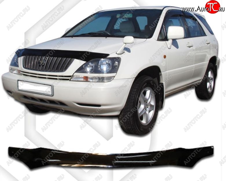 2 079 р. Дефлектор капота CA-Plastic  Lexus RX300  XU10 (1995-2001) дорестайлинг (Classic черный, Без надписи)  с доставкой в г. Краснодар