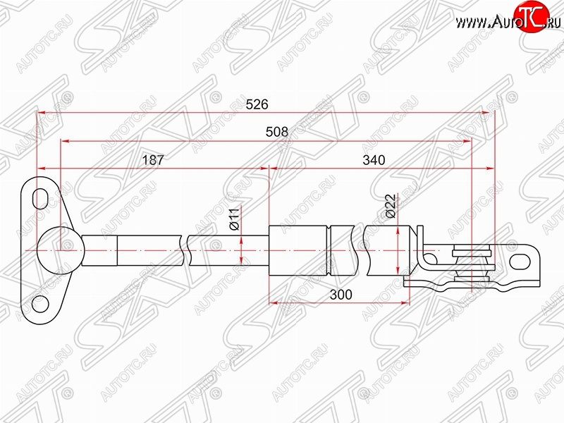 1 129 р. Левый упор крышки багажника SAT (газовый)  Lexus RX300  XU10 (1995-2001), Toyota Harrier  XU10 (1997-2003)  с доставкой в г. Краснодар