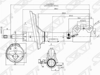 Левый амортизатор передний SAT Lexus (Лексус) RX300 (РХ)  XU30 (2003-2006),  RX330 (РХ)  XU30 (2003-2006),  RX350 (РХ)  XU30 (2003-2006),  RX400H (РХ)  XU30 (2005-2009), Toyota (Тойота) Harrier (Хариер)  XU30 (2003-2013),  Highlander (Хайлэндер)  XU20 (2000-2007),  Kluger (Клюгер)  XU20 (2003-2007)