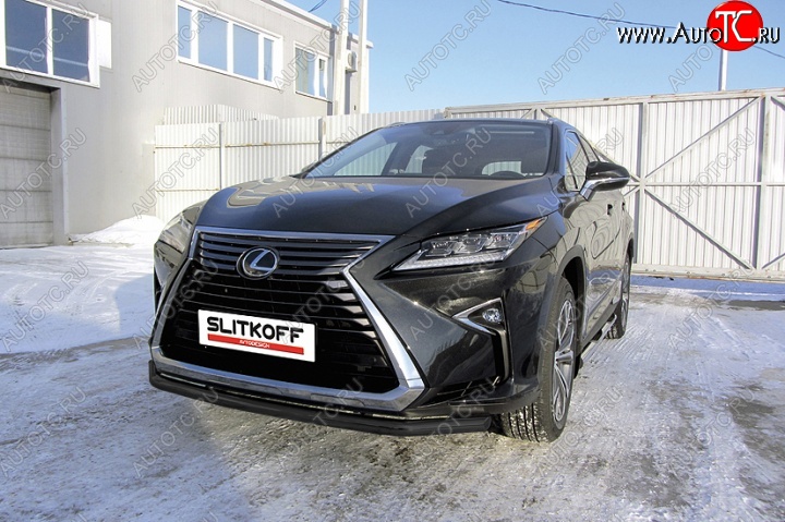 14 649 р. Защита переднего бампер Slitkoff Lexus RX350 AL20 дорестайлинг (2015-2019) (Цвет: серебристый)  с доставкой в г. Краснодар