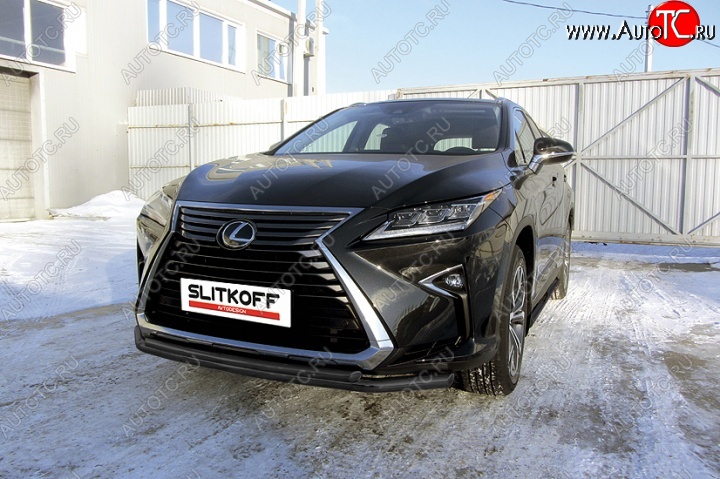 16 349 р. Защита переднего бампер Slitkoff Lexus RX350 AL20 дорестайлинг (2015-2019) (Цвет: серебристый)  с доставкой в г. Краснодар