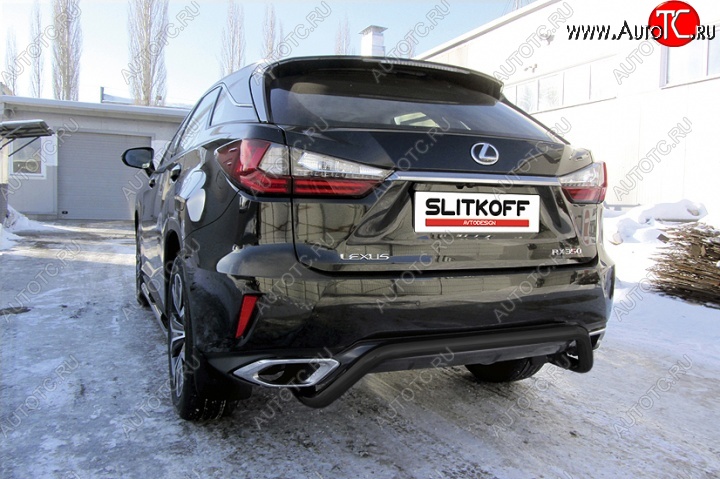 11 299 р. Защита задняя Slitkoff  Lexus RX350  AL20 (2015-2019) дорестайлинг (Цвет: серебристый)  с доставкой в г. Краснодар