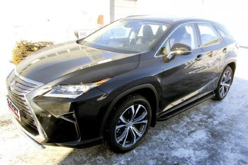 19 449 р. Пороги алюминиевые Slitkoff  Lexus RX350  AL20 (2015-2019) дорестайлинг (Optima Black )  с доставкой в г. Краснодар. Увеличить фотографию 2