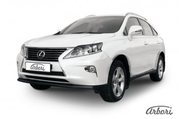 Защита переднего бампера Arbori (черная, 1 труба d57 mm). Lexus RX350 AL10 рестайлинг (2012-2015)