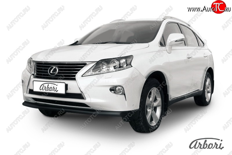 9 845 р. Защита переднего бампера Arbori (черная, 1 труба d57 mm). Lexus RX350 AL10 рестайлинг (2012-2015)  с доставкой в г. Краснодар