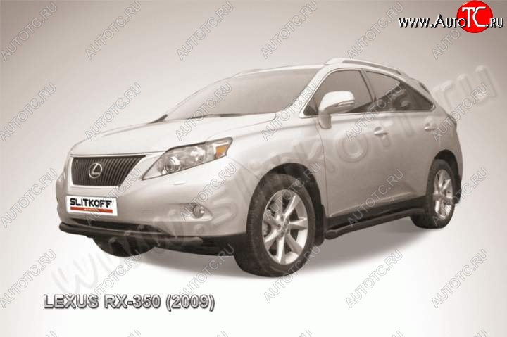 16 649 р. Защита переднего бампер Slitkoff Lexus RX350 AL10 дорестайлинг (2008-2012) (Цвет: серебристый)  с доставкой в г. Краснодар